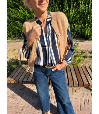 Wool mix button jacket- Camel