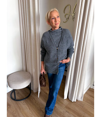Soft cardigan knit -  Dark grey