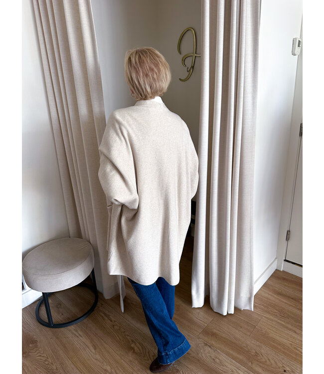 Loose fit tricot jacket - light beige melange