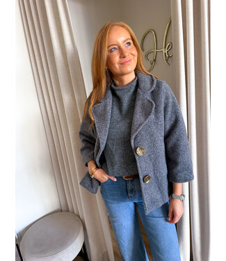 Bouclé coat -  Grey