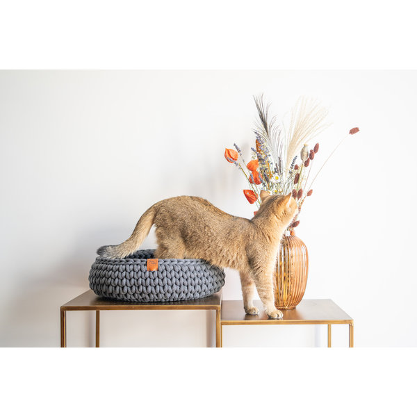 Sunny Baskets Gehaakte kattenmand charcoal