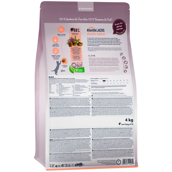 Happy Cat Happy Cat – Sterilised Droogvoer Kat – 4kg – Kattenbrokken – Dieet – Zalm – Adult