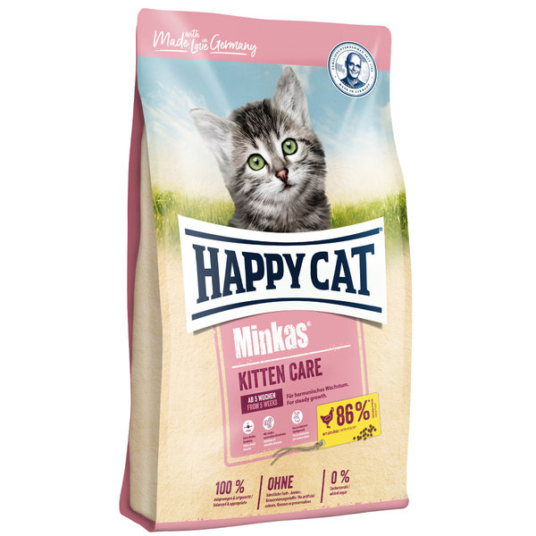 Happy Cat Happy Cat - Minkas -  Droogvoer Kat - 10 kg - Kattenbrokken - Gevolgelte - Kitten Care