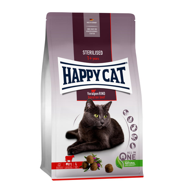 Happy Cat Happy Cat - Sterilised - Dieet kattenvoer - Rund - 1.3 kg - Adult