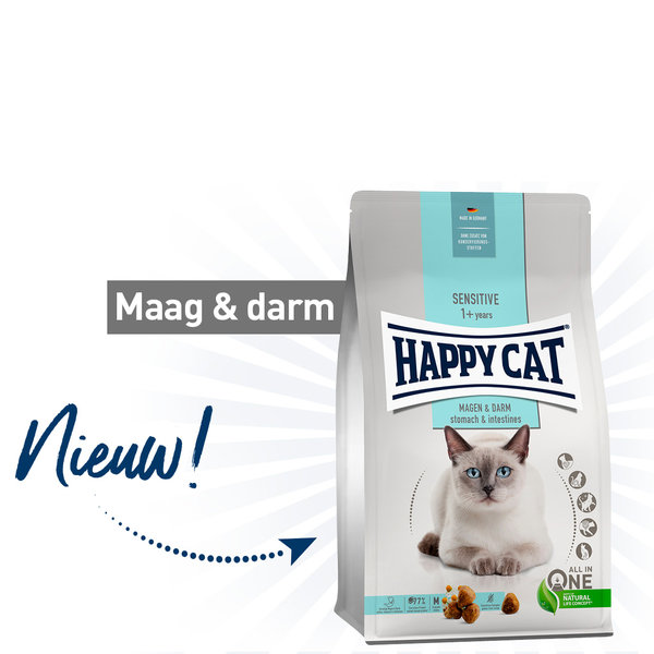 Happy Cat Happy Cat – Sensitive Droogvoer Kat – 1.3kg – Kattenbrokken – Maag & Darmen – Adult