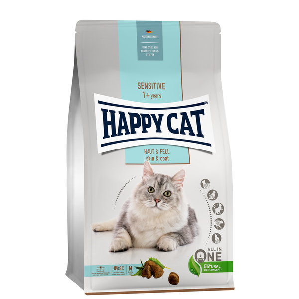 Happy Cat Happy Cat – Sensitive Droogvoer Kat – 1.3kg – Kattenbrokken – Huid & Vacht – Adult