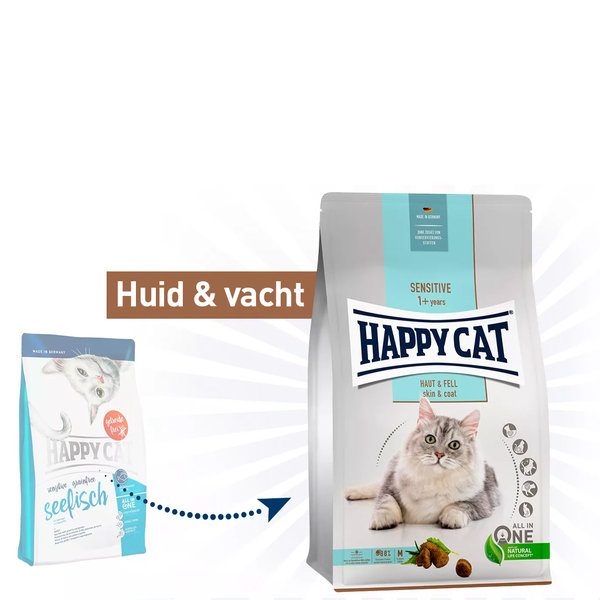 Happy Cat Happy Cat - Sensitive kattenvoer - Huid & vacht - 300 gram - Adult