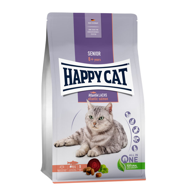Happy Cat Happy Cat - Droog kattenvoer - Brokken - Atlantische zalm - 1.3 kg - Senior