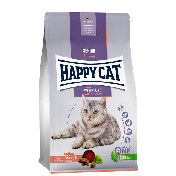 Happy Cat Happy Cat – Droogvoer Kat – 1.3kg – Kattenbrokken – Zalm – Senior