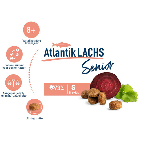 Happy Cat Happy Cat – Droogvoer Kat – 1.3kg – Kattenbrokken – Zalm – Senior