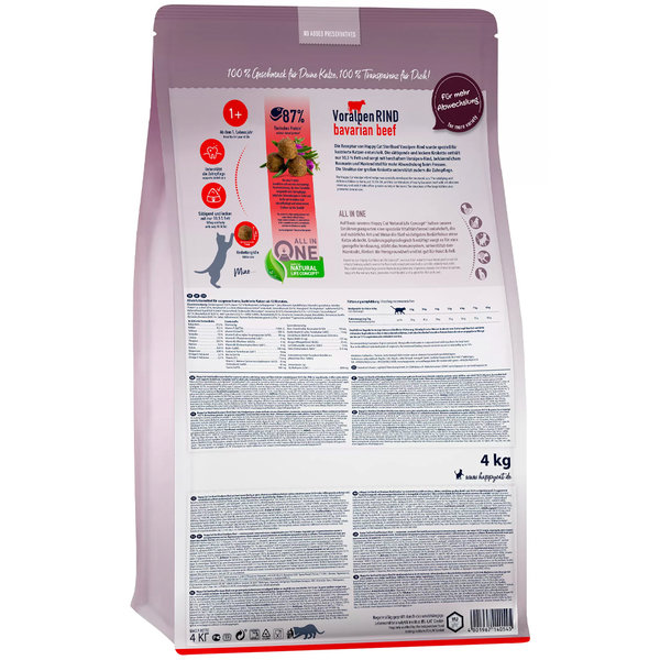 Happy Cat Happy Cat –  Droogvoer Kat – 4kg – Kattenbrokken – Sterilised – Rund – Adult