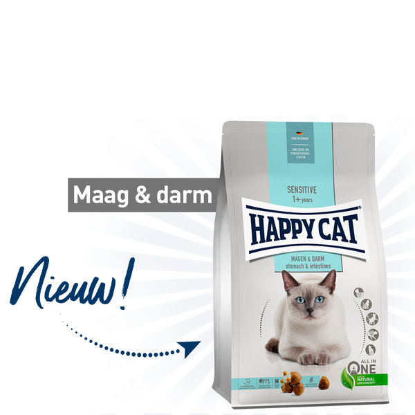 Happy Cat Happy Cat - Sensitive kattenvoer - Glutenvrij - Maag & darmen - 300 gram - Adult