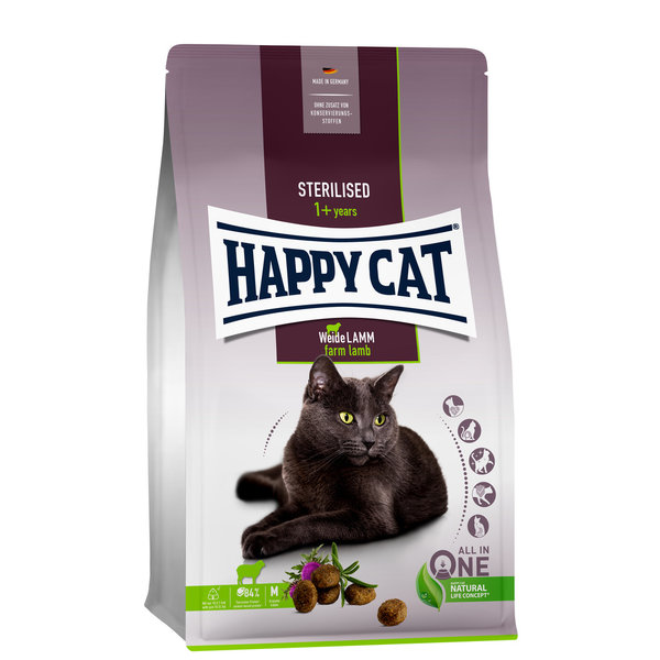 Happy Cat Happy Cat  - Sterilised Droogvoer Kat - 1.3kg - Kattenbrokken - Lam - Adult