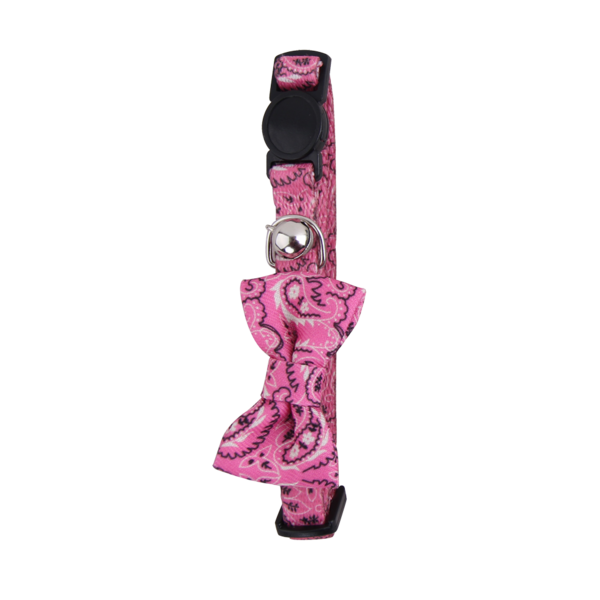Pawise halsband met strikje - roze