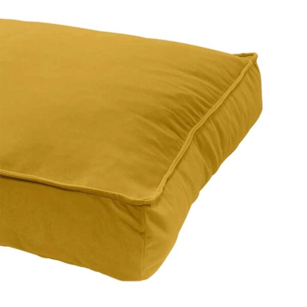 Madison Madison - Katten kussen - Velours Lounge Cushion - 80 x 55 x 15 cm - Klein - Geel