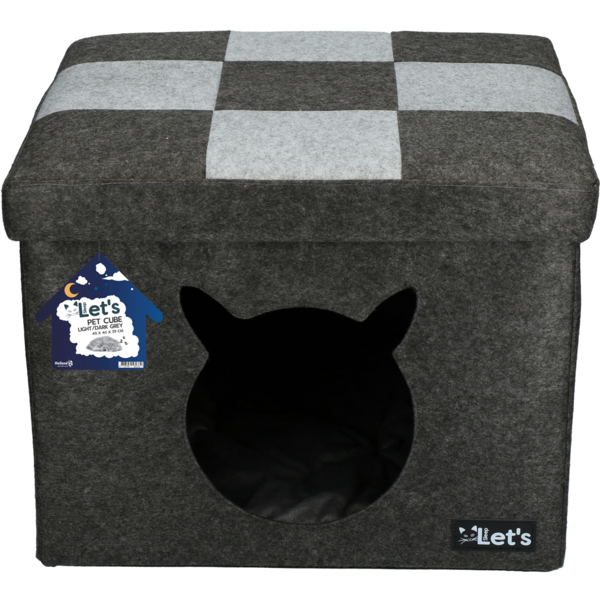 Let's Let's sleep Pet Cube licht/donker grijs