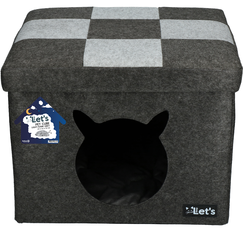 DownyPaws Kattenmand, vilt, kattenhuis van vilt, kattenbed, kattenmand voor katten, 58 x 33 x 30 cm, Peek-a-Boo om te spelen, winterbestendig, bescherming van de kattennagels, groen