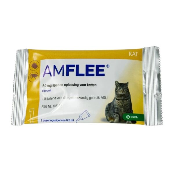 Amflee Amflee - tekenpipet - tekendruppels - vlooiendruppels - 50mg - kat
