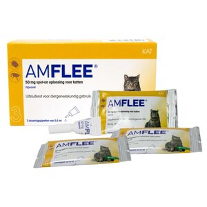 Amflee - tekenpipet - tekendruppels - vlooiendruppels - 50mg - kat