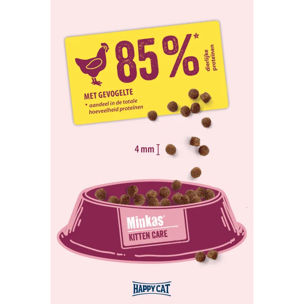 Happy Cat Happy Cat - Minkas -  Droogvoer Kat - 10 kg - Kattenbrokken - Gevolgelte - Kitten Care