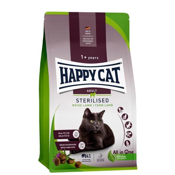Happy Cat Happy Cat  - Sterilised Droogvoer Kat - 1.3kg - Kattenbrokken - Lam - Adult