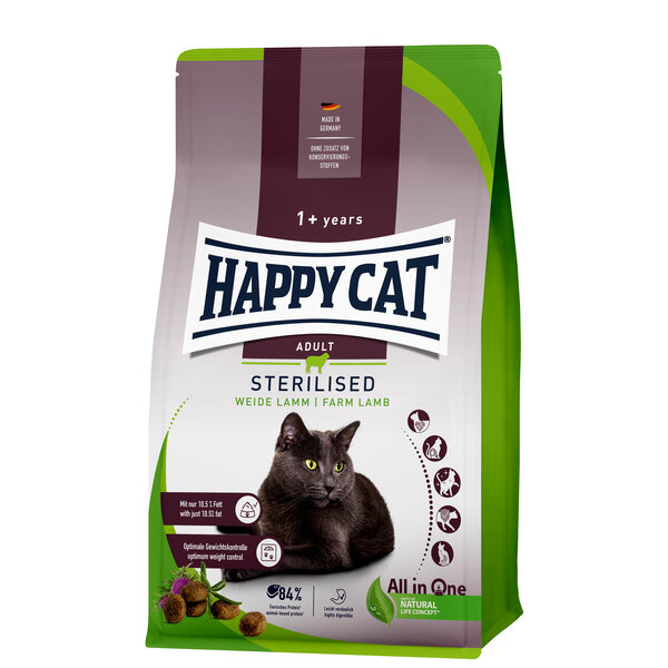 Happy Cat Happy Cat  - Sterilised Droogvoer Kat - 1.3kg - Kattenbrokken - Lam - Adult