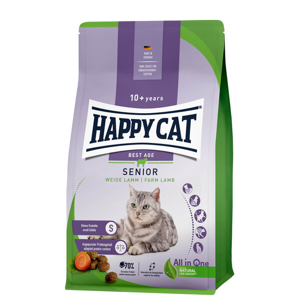 Happy Cat Happy Cat – Droogvoer Kat – 300g – Kattenbrokken – Lam – Senior