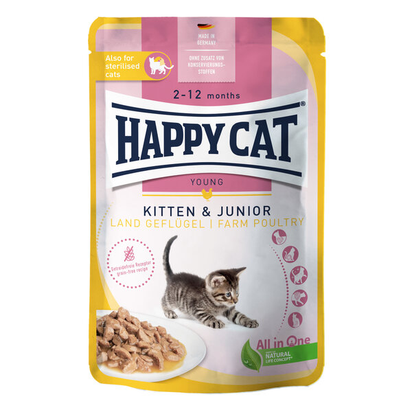 Happy Cat MIS | Kitten & Junior Land-Geflügel (Gevogelte)