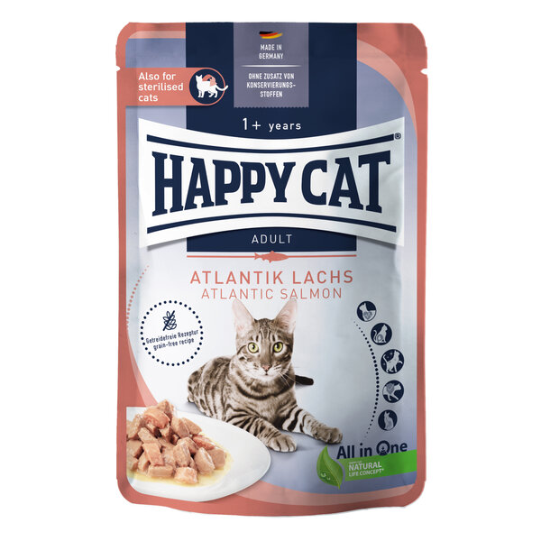 Happy Cat Happy Cat - Natvoer - Kattenvoer in saus - Zalm - 85 gram - Adult