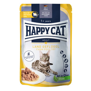 Happy Cat - Natvoer - Kattenvoer in saus - Gevogelte - 85 gram - Adult