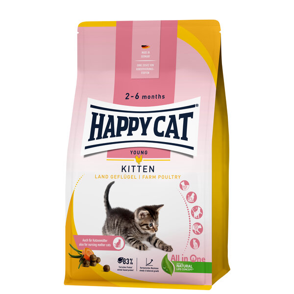 Happy Cat Happy Cat - Droogvoer Kat - 1.3kg - Kattenbrokken - Gevogelte - 2-6 maanden - Kitten