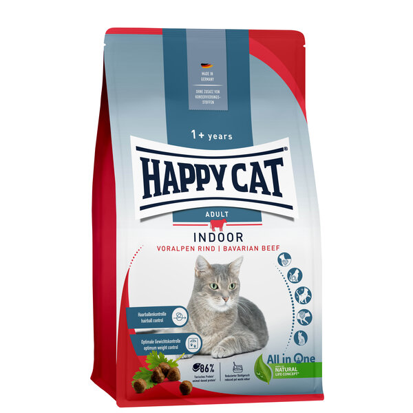 Happy Cat Happy Cat - Indoor kattenvoer - Rund - 1.3 kg - Adult