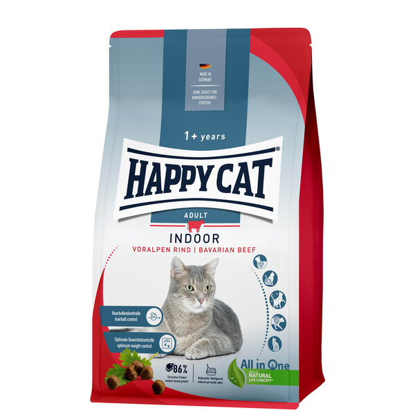 Happy Cat Happy Cat - Indoor kattenvoer - Rund - 1.3 kg - Adult