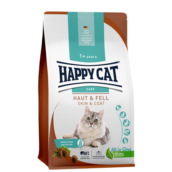 Happy Cat Happy Cat – Sensitive Droogvoer Kat – 1.3kg – Kattenbrokken – Huid & Vacht – Adult