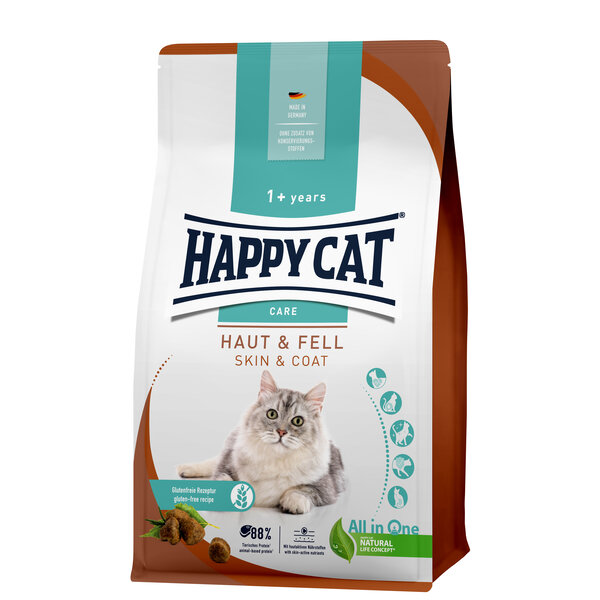 Happy Cat Happy Cat – Sensitive Droogvoer Kat – 1.3kg – Kattenbrokken – Huid & Vacht – Adult