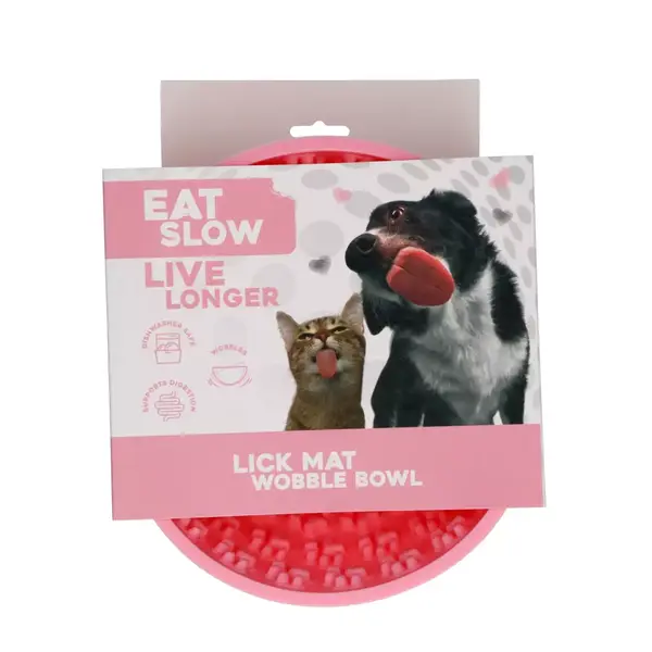 Eat Slow Live Longer Eat Slow Live Longer Lick Mat Wobble Bowl Pink