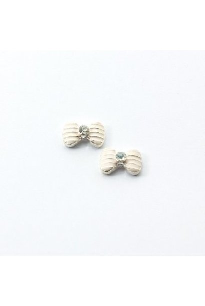 Nagel Schmuck Schleife weiss mit Strass 2St.