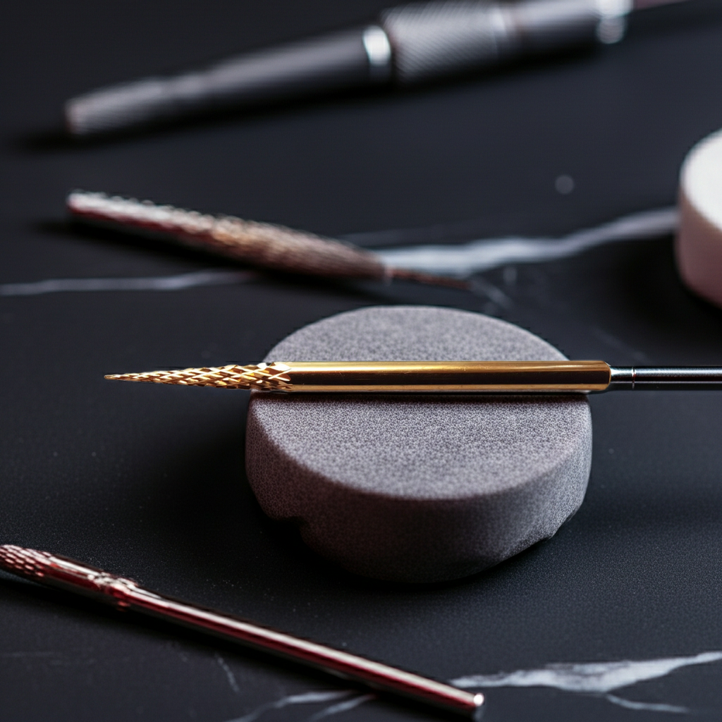 Profi Hartmetall Fräserbit Spitzer Nadel-Bit Gold – Präziser Fräser für Lifting-Entfernung, Seitenränder & Nagelunterseite bei Gel & Acryl-3