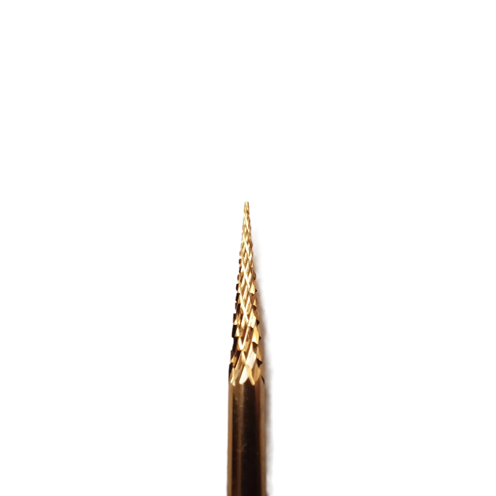 Profi Hartmetall Fräserbit Spitzer Nadel-Bit Gold – Präziser Fräser für Lifting-Entfernung, Seitenränder & Nagelunterseite bei Gel & Acryl-4