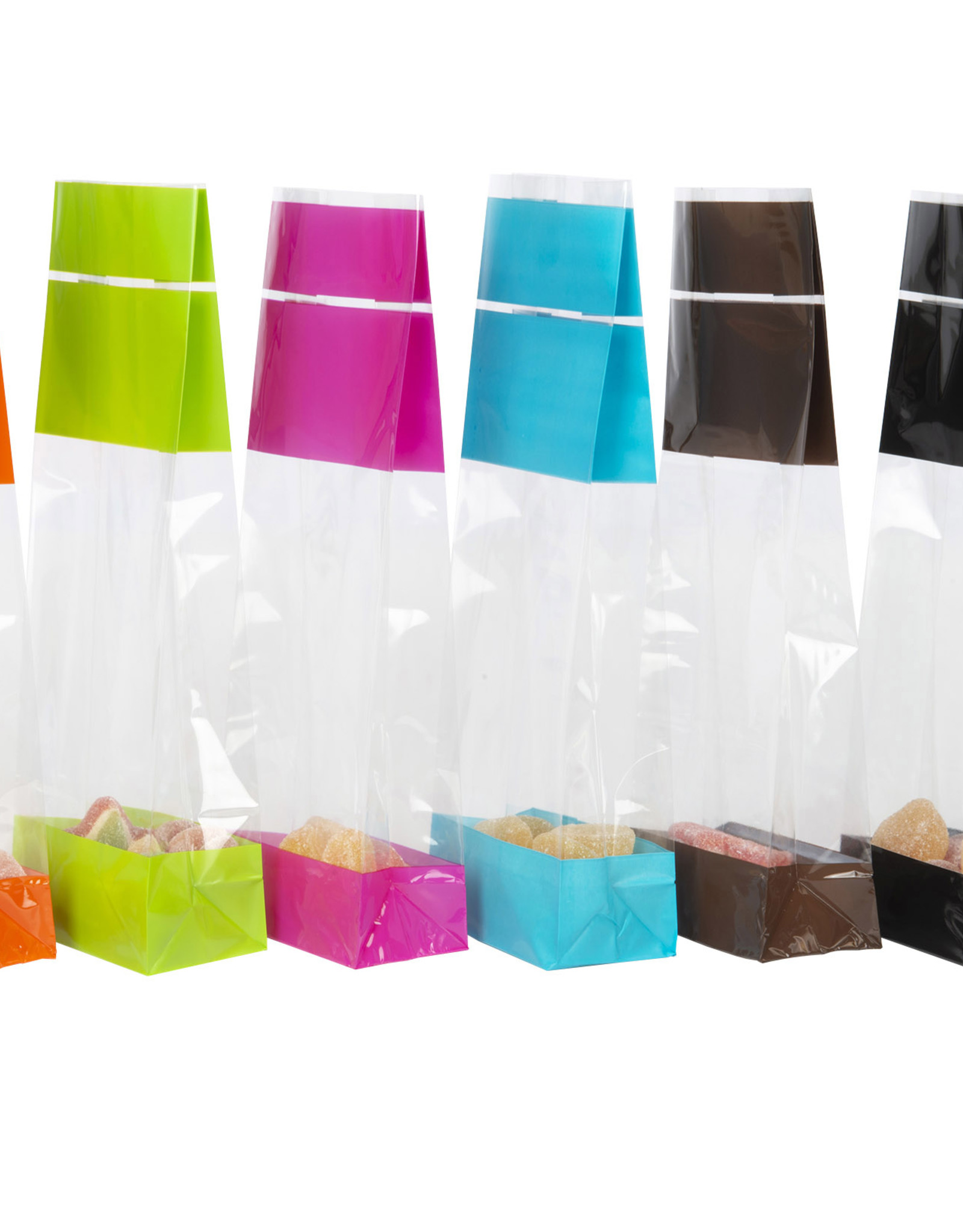 Coloured block bottom bags