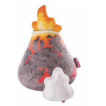 knuffel Vulkaan junior 12,5 x 18 cm pluche bruin/oranje