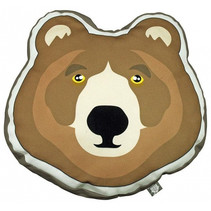 sierkussen Brown Bear junior 40 x 40 cm textiel bruin