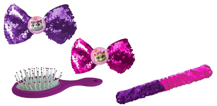 haaraccessoires meisjes roze/paars 4-delig