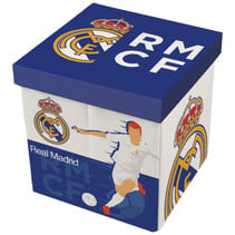 opbergbox Real Madrid junior 30 x 30 x 30 cm blauw/wit