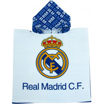 badponcho Real Madrid junior polyester blauw one-size