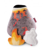 knuffel Vulkaan junior 16 x 23 cm pluche bruin/oranje