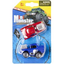 auto mini-monsters junior rood/blauw 2-delig