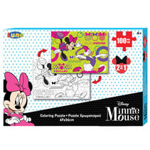 kleurplaat en puzzel Minnie Mouse 49 cm karton 100 stuks