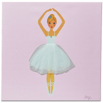 schilderij Ballerina Rosalie meisjes 30 cm canvas roze