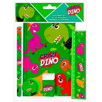 schrijfset Crazy Dino 25 x 19 cm groen 5-delig